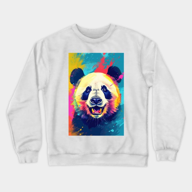 Panda Bear Portrait Crewneck Sweatshirt by JensenArtCo